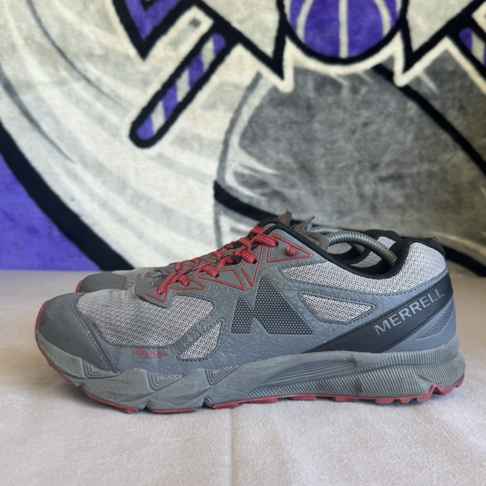 Size 9.5 - Merrell Agility Fusion Flex Mens Trail Sneakers Gray Running J12529